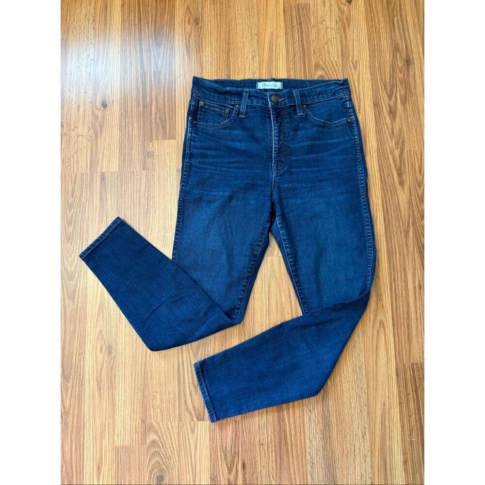 Madewell Women's 10" High-Rise Cropped Skinny Jeans Blue Denim Dark Wash Size 28
